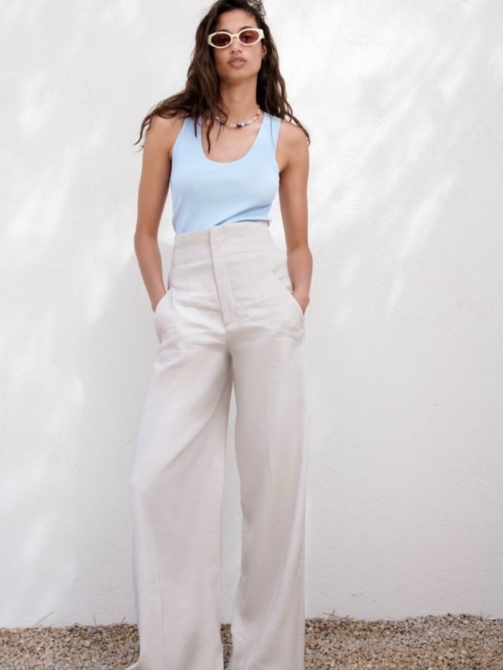 ZARA periwinkle blue top